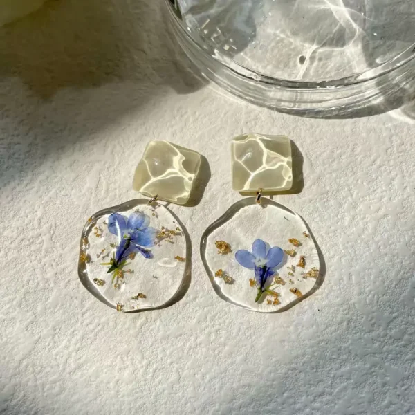 Handmade Pressed Flower Resin Earrings