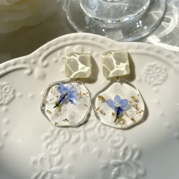 Handmade Pressed Flower Resin Earrings