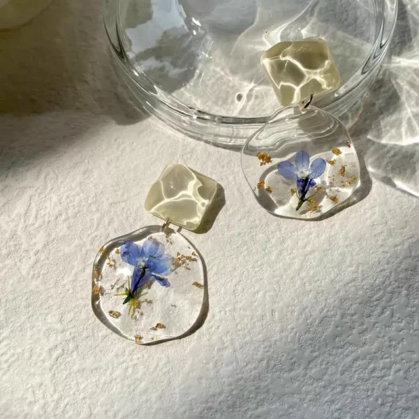 Handmade Pressed Flower Resin Earrings