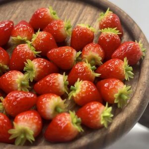 10 Miniature Strawberry, Polymer Clay Food Model, Dollhouse Decor