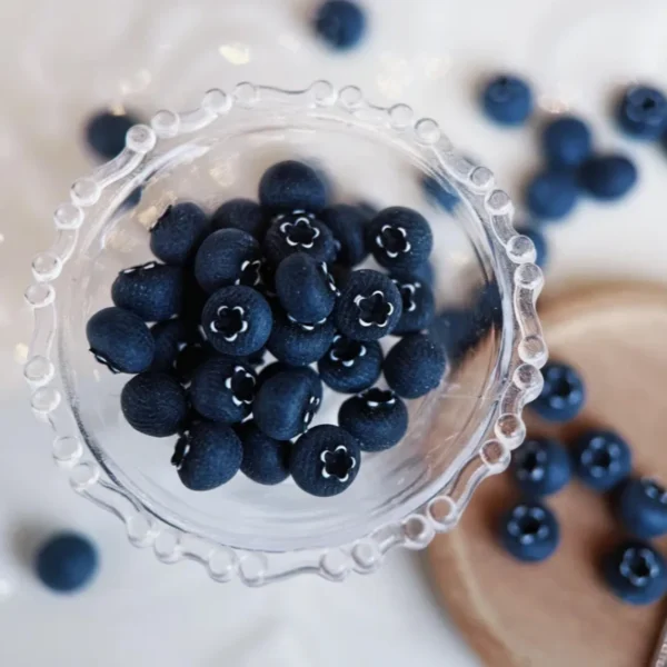 Miniature Blueberry Decor (10 pc): Polymer Clay Dollhouse Food