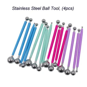 Stainless Steel Ball Stylus Tools, Clay Sculpting, Sugar Flowers (4pcs)