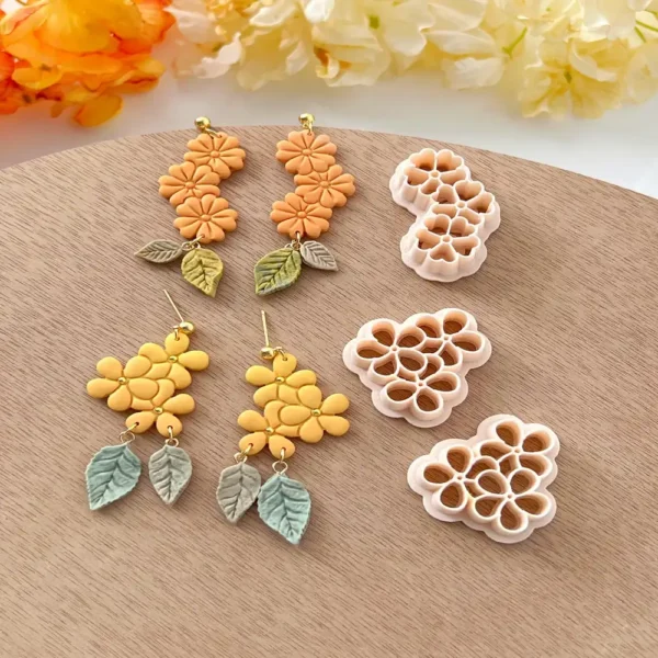 Spring Flower Polymer Clay Cutters: Earring Jewelry Making