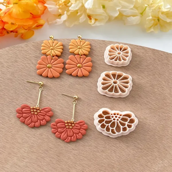 Spring Flower Polymer Clay Cutters: Earring Jewelry Making