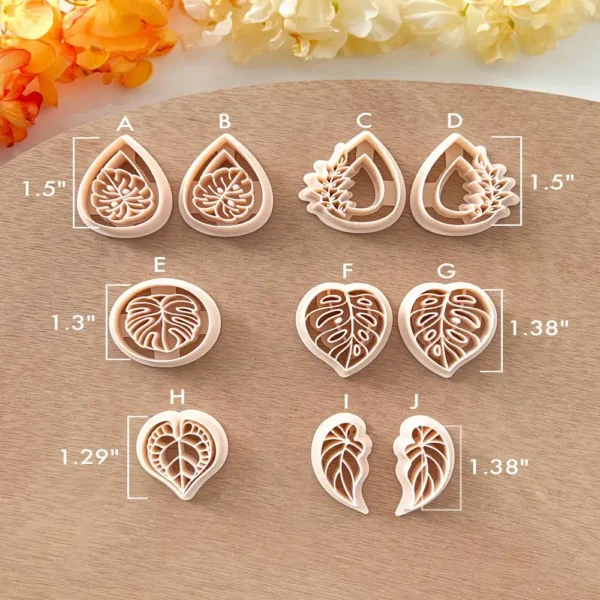 Tropical Leaf Monstera Polymer Clay Cutter Set | Clay Earring Cutters
