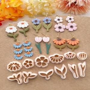 Spring Flower Leaf Polymer Clay Cutters | Floral Clay Earring Cutter | Jewelry Making Tools