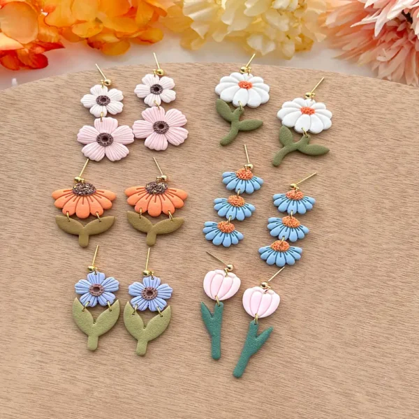 Spring Flower Leaf Polymer Clay Cutters | Floral Clay Earring Cutter | Jewelry Making Tools
