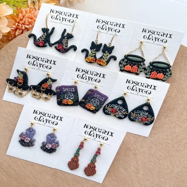 Witchy Polymer Clay Cutters | Halloween Earring Jewelry Making