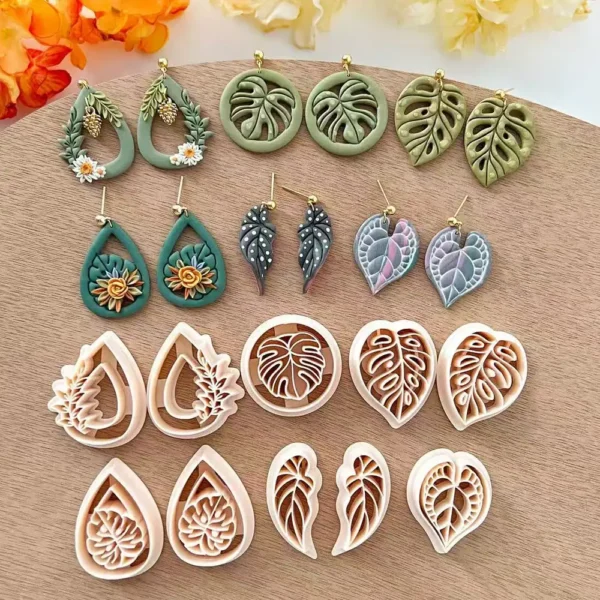 Tropical Leaf Monstera Polymer Clay Cutter Set | Clay Earring Cutters