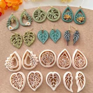 Tropical Leaf Monstera Polymer Clay Cutter Set | Clay Earring Cutters