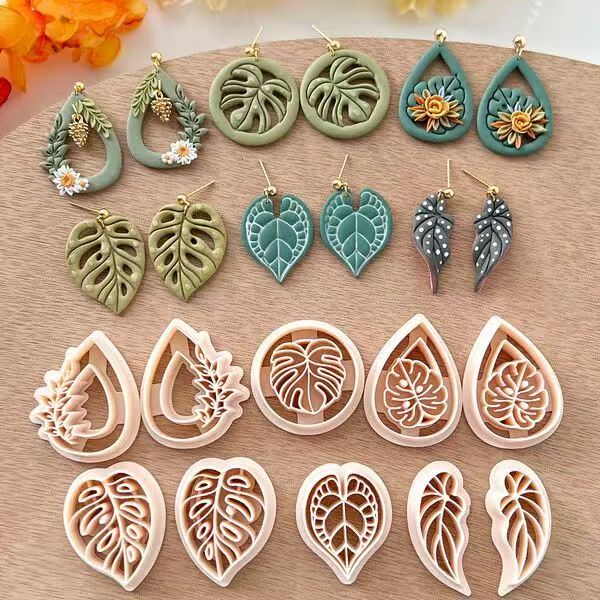 Tropical Leaf Monstera Polymer Clay Cutter Set | Clay Earring Cutters