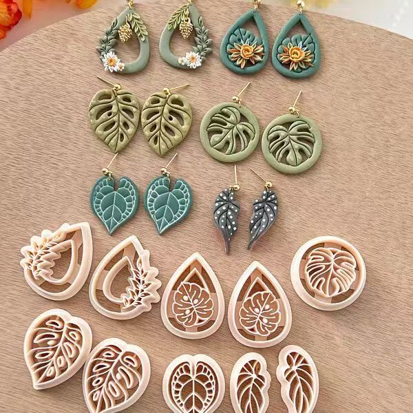 Tropical Leaf Monstera Polymer Clay Cutter Set | Clay Earring Cutters