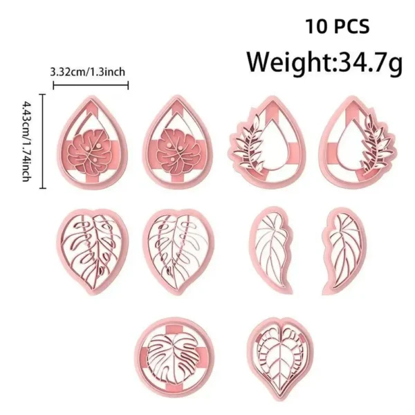 Tropical Leaf Monstera Polymer Clay Cutter Set | Clay Earring Cutters