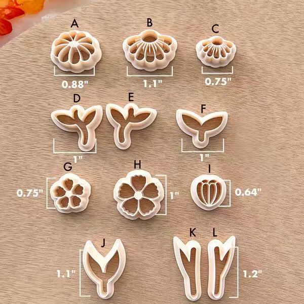 Spring Flower Leaf Polymer Clay Cutters | Floral Clay Earring Cutter | Jewelry Making Tools