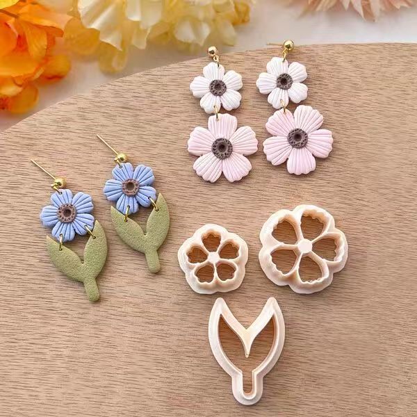 Spring Flower Leaf Polymer Clay Cutters | Floral Clay Earring Cutter | Jewelry Making Tools