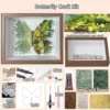 Handmade Butterfly Dried Flower Shadow Box Art, Preserved Floral Keepsake Frame
