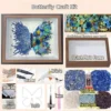 Handmade Butterfly Dried Flower Shadow Box Art, Preserved Floral Keepsake Frame