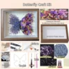 Handmade Butterfly Dried Flower Shadow Box Art, Preserved Floral Keepsake Frame