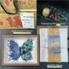 Handmade Butterfly Dried Flower Shadow Box Art, Preserved Floral Keepsake Frame