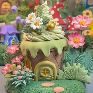 10 Handmade Whimsical Matcha Cottage – Fairy Garden Desk Decor & Unique Gift
