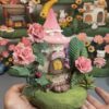1112 Handmade Clay Fairy House Garden Scene – Whimsical Mushroom Cottage Miniature Decoration Gift