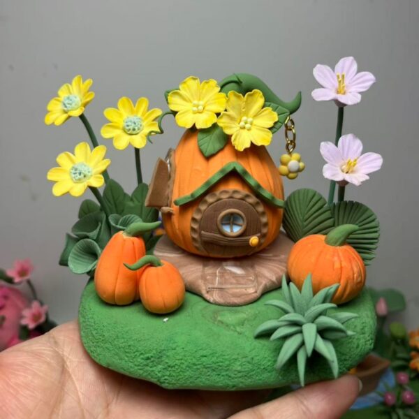 Whimsical Handcrafted Clay Garden Diorama Series