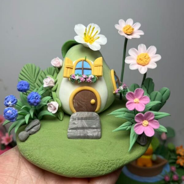 Whimsical Handcrafted Clay Garden Diorama Series
