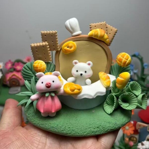 Whimsical Handcrafted Clay Garden Diorama Series